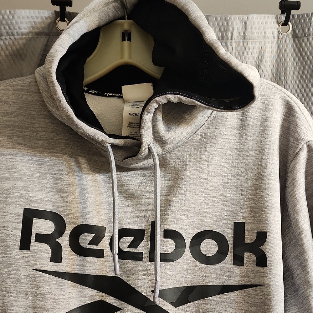 Reebok Light Gray Men's Hoodie - Picture 5 of 5